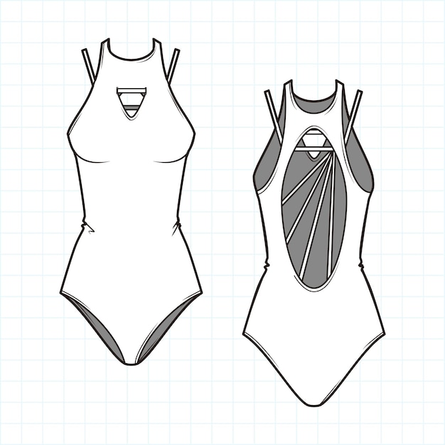 Vector traje de baño de bikini ropa de baño de forma bechwer