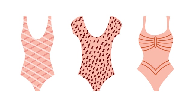traje de baño ropa de baño vacaciones de verano junto al mar vector ropa de baño de mujeres hermosas