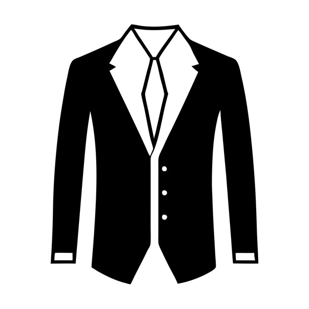 un traje con una corbata roja y una ilustración vectorial cuadrada de bolsillo