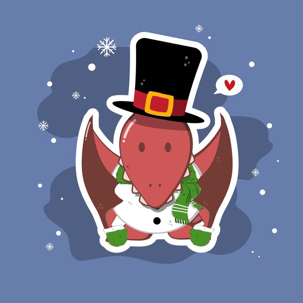 Traje de hombre de nieve de Navidad de Pterodáctil Dinosaurio