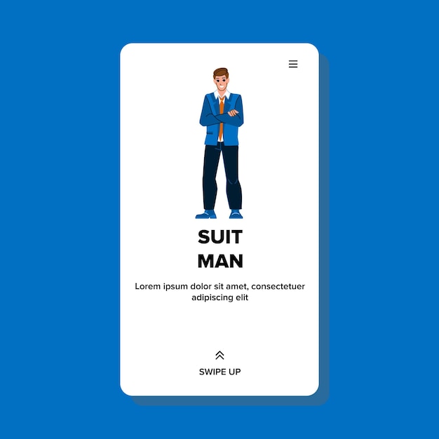 traje, hombre, vector
