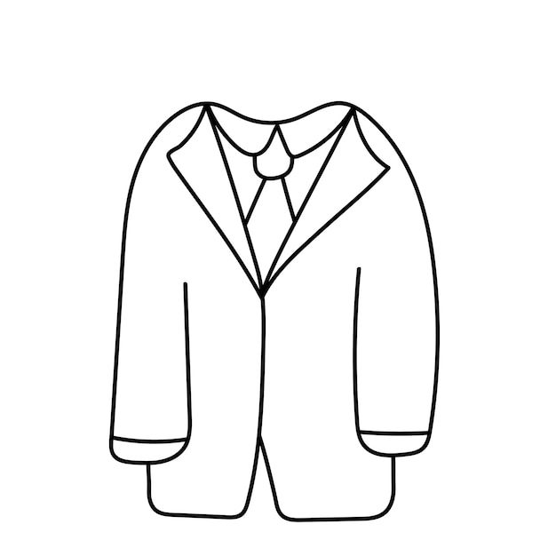 El traje del novio Ilustración vectorial en estilo doodle