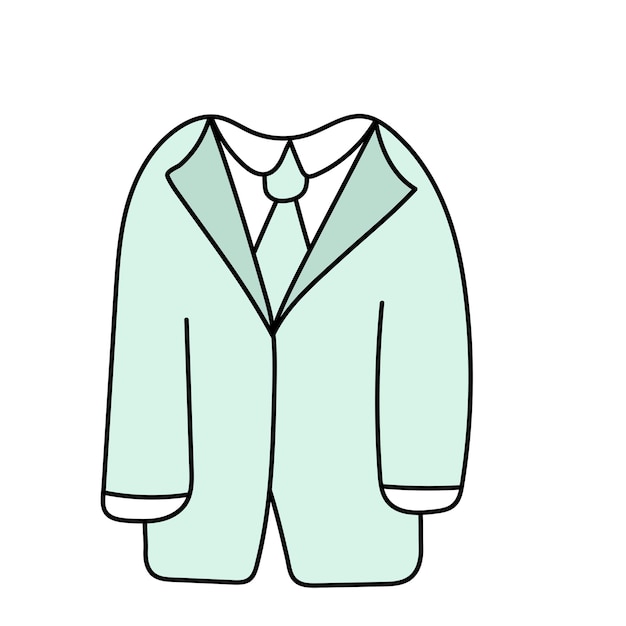 El traje del novio Ilustración vectorial en estilo doodle