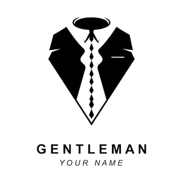 Traje de trabajo logo tuxedo logo Fashion Logo Design marca moda y símbolo vector