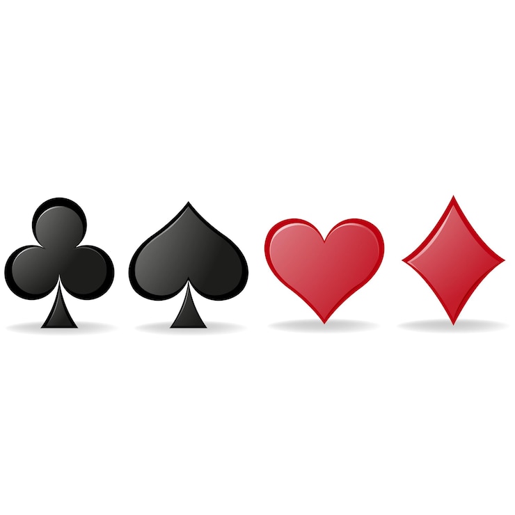 Vector trajes vectoriales de casino corazones diamantes tréboles picas