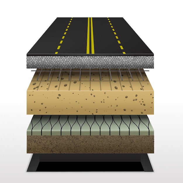 Vector tramo de carretera asfaltada