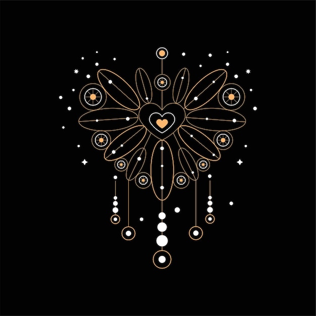 Trampa de sueño tradicional indio americano atrapasueños vector ilustración aislada sobre fondo negro