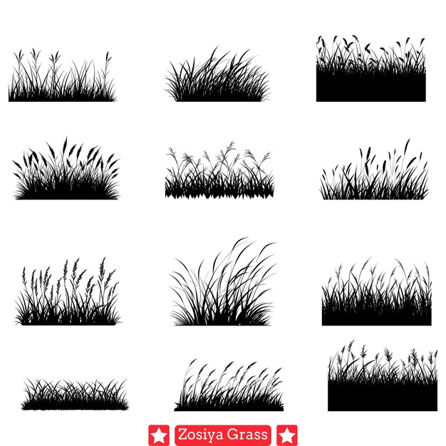 Tranquil Zopsiya Grassland Scenes Vector Silhouette Bundle (Escuenas de las praderas tranquilas de Zopsiya)