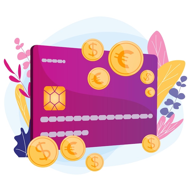 Transacciones financieras de dinero plástico Compras en línea Servicio de devolución de efectivo con tarjeta de crédito y débito