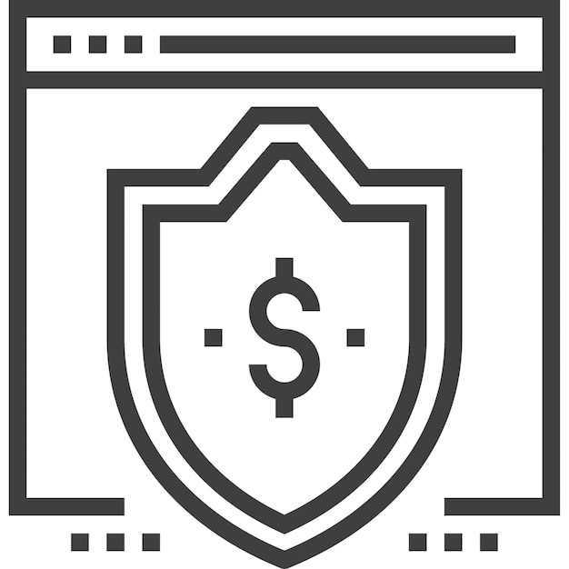 transacciones seguras icono web de línea plana