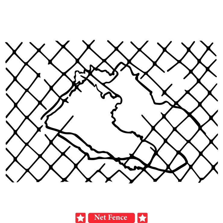Vector transcendiendo las fronteras colección contemporánea de siluetas de cercas de red para diseñadores