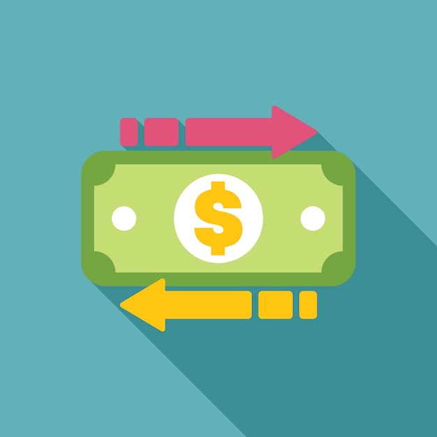 Transferencia de dinero con flechas en direcciones opuestas
