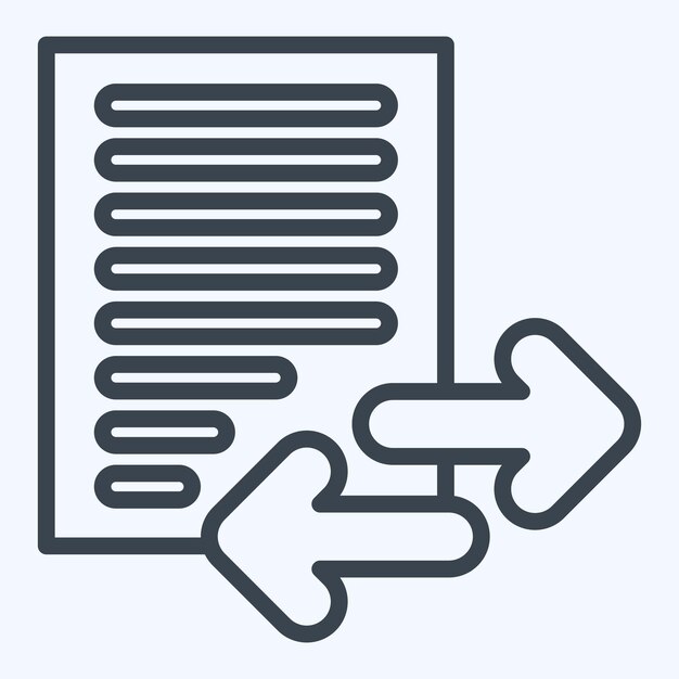 Transferencia de íconos relacionados con el botón Descarga estilo de línea de símbolos ilustración de diseño simple
