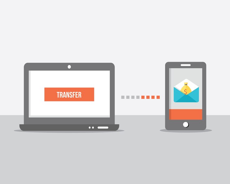 Vector transferir dinero en línea