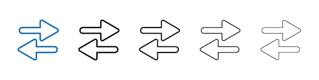 Transferir flechas Icon contorno de vector logotipo para la UI web