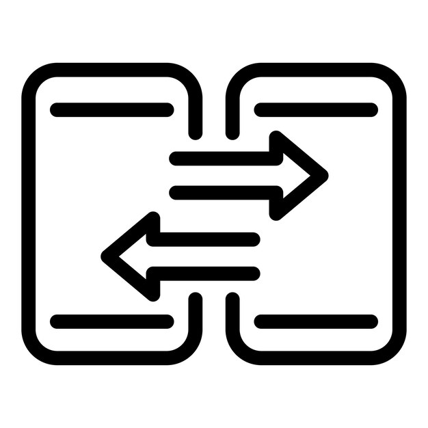 Transferir icono de pago móvil Contorno transferir icono de vector de pago móvil para diseño web aislado sobre fondo blanco
