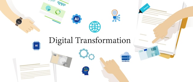 transformación digital tecnología de negocios de Internet desarrollo de inteligencia artificial innovación
