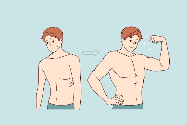 Transformación del hombre débil en uno fuerte a través de un duro entrenamiento y una nutrición adecuada
