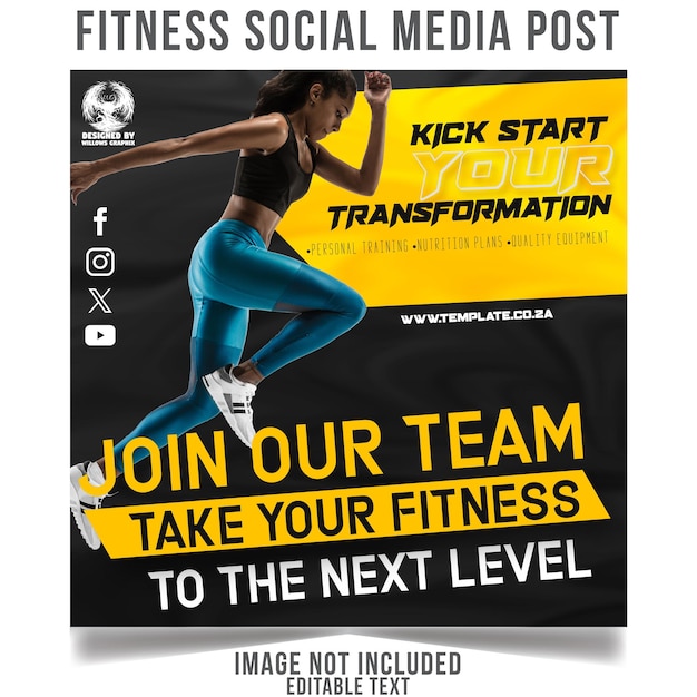 Vector transformación de vector fitness en las redes sociales