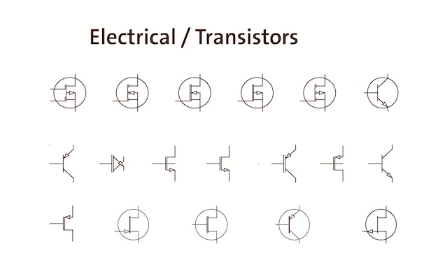 Transistores eléctricos 'Símbolos electrónicos'
