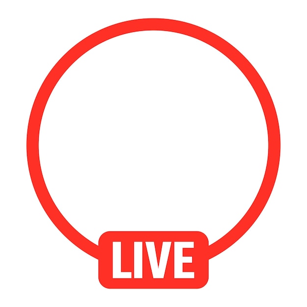 Transmisión en vivo establecer iconos rojos Ilustración de vector de icono de botón de reproducción