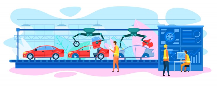 Vector transportador automático de la asamblea del coche