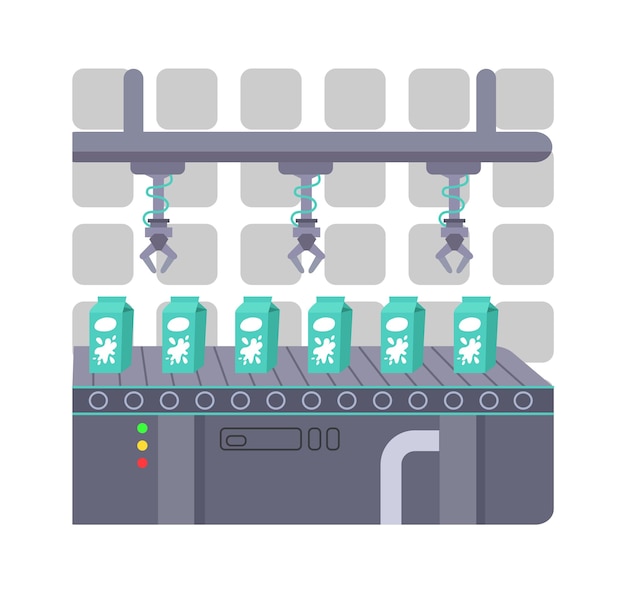 Transportador de vertido de leche Ilustración vectorial