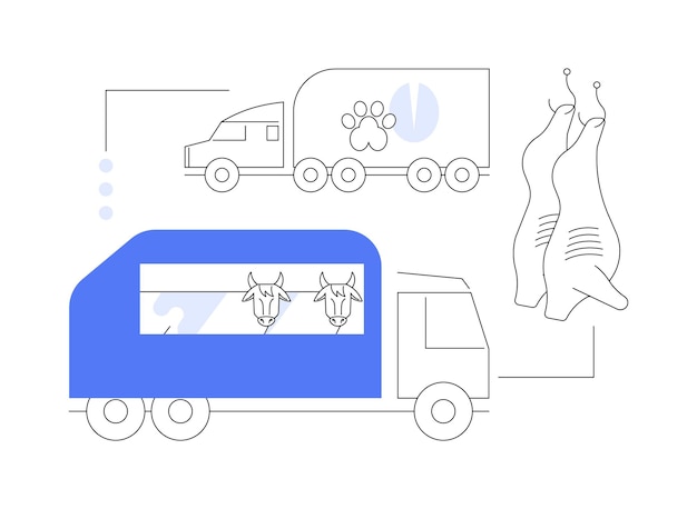 Transporte de animales concepto abstracto ilustración vectorial