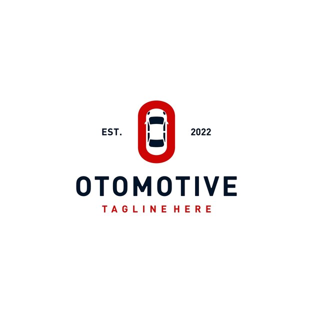 Transporte automotriz de automóviles con la letra del monograma inicial O Inspiración en el diseño del logotipo del espacio negativo
