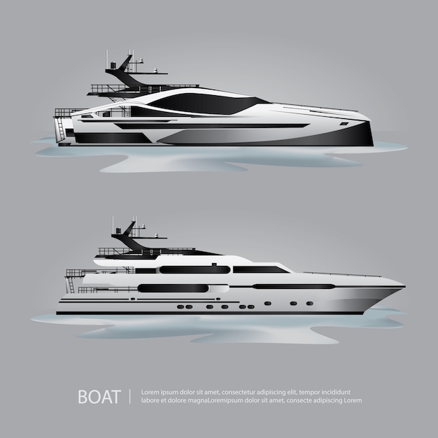 Transporte barco yate turístico para viajar ilustración vectorial