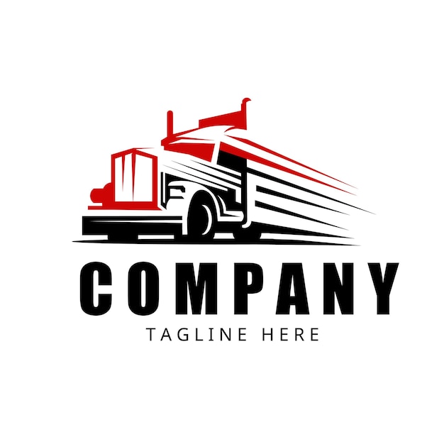 transporte de camiones logotipo de camiones remolques logística de transporte
