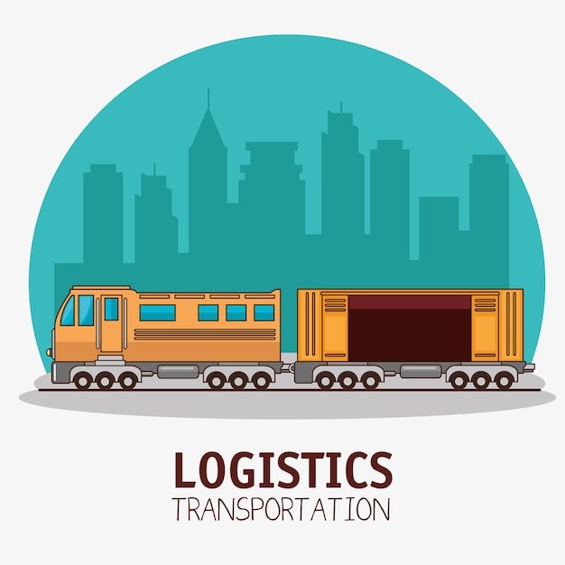 Vector transporte de carga y logística de entrega