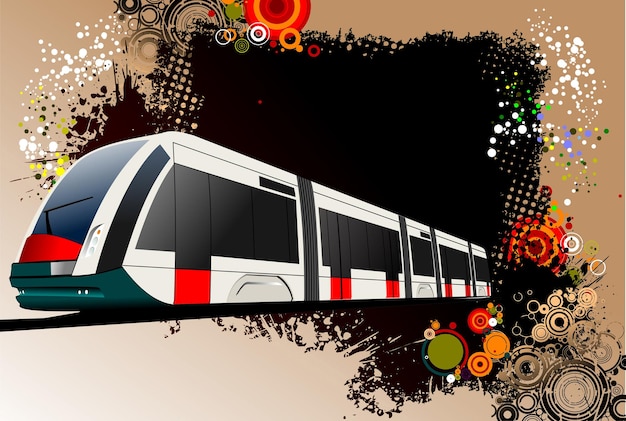 Vector transporte de la ciudad sobre fondo amarillo negro metro subterráneo vector 3d ilustración