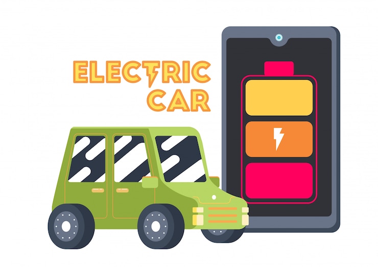 Vector transporte de coche eléctrico inteligente lindo