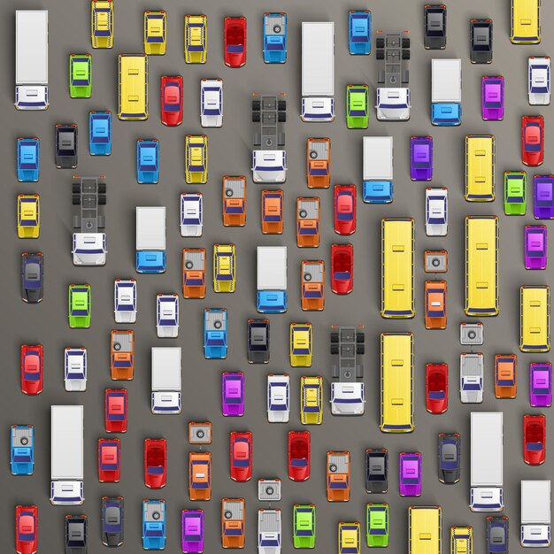 Vector transporte de coches de carretera, fondo de atasco de tráfico. ilustración vectorial