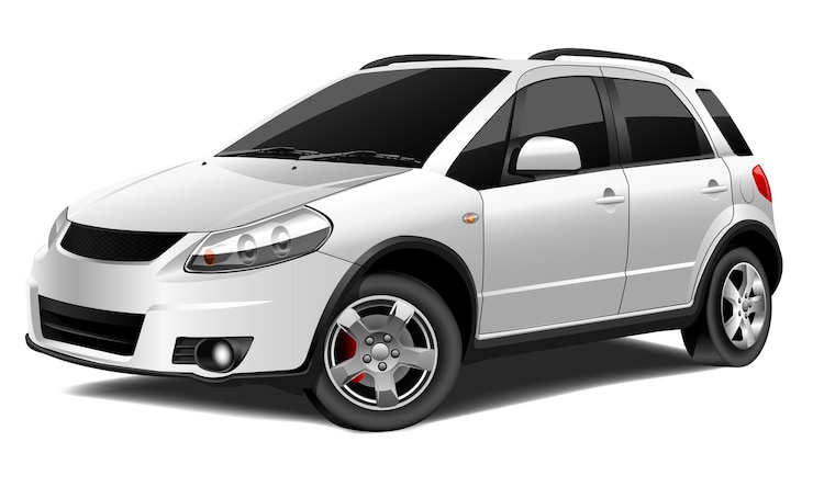 Vector transporte de deporte de coupé de coche blanco vector realista sobre fondo aislado