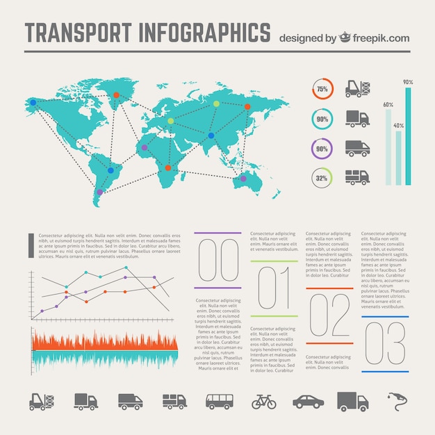 Vector transporte infografía