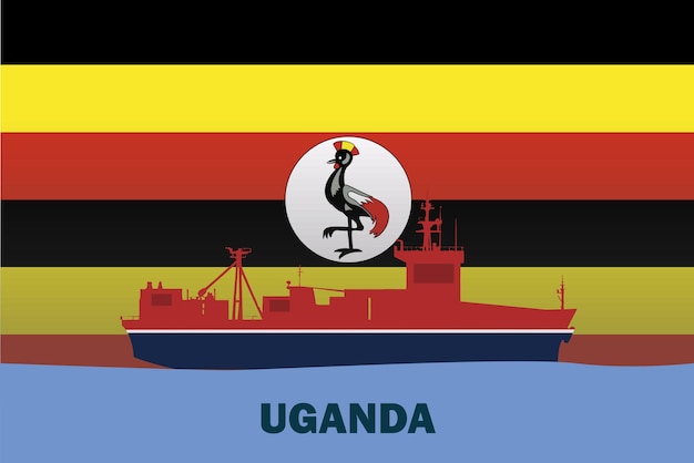 Transporte marítimo con graneleros de bandera de Uganda o grandes barcos en carga y logística marítimas