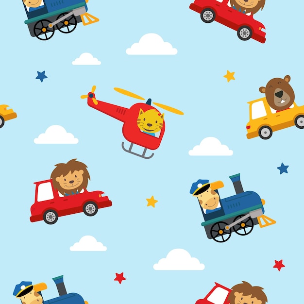 Vector transporte de patrones sin fisuras niños fondo gráfico vectorial