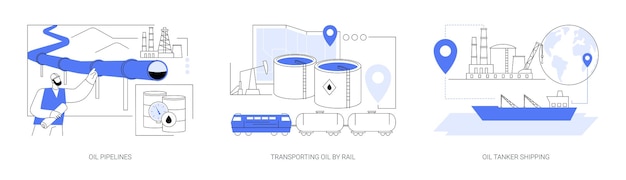 Transporte de petróleo concepto abstracto ilustraciones vectoriales
