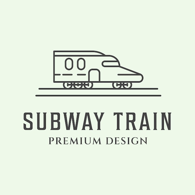 Transporte tren línea vector logo icono arte diseño minimalista ilustración