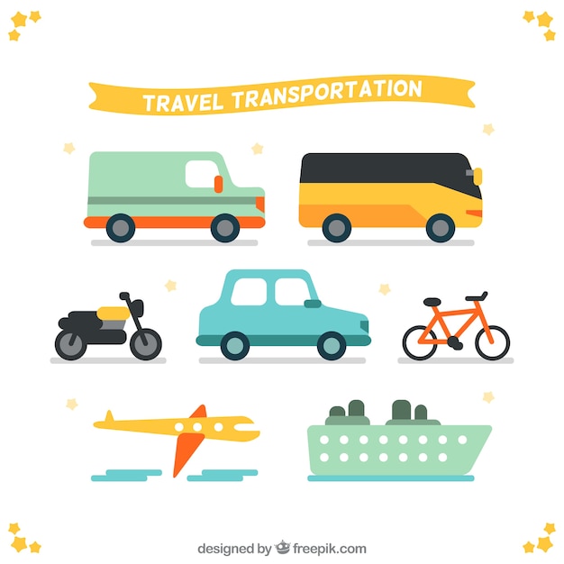 Transporte para viajar en diseño plano