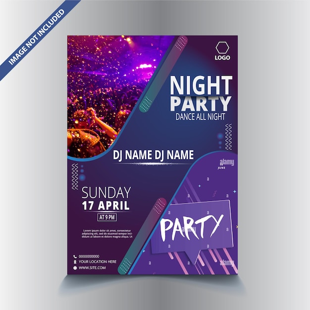 Vector trap night party template vector dance party flyer night party banner o club invitation design