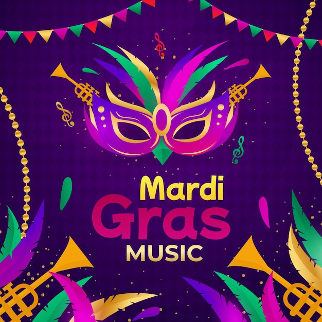 Vector el trasfondo del carnaval de mardi gras