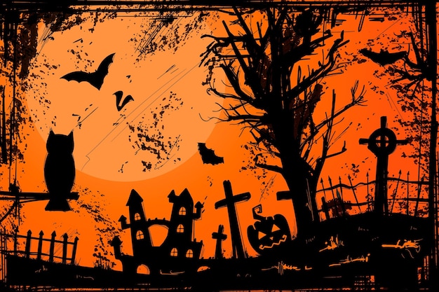 El trasfondo de Grunge Halloween