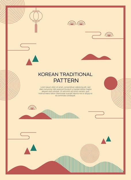 El trasfondo de un patrón geométrico coreano moderno