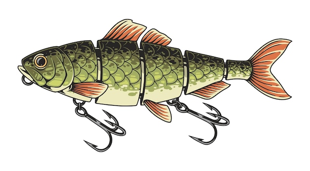 Se trata de un señuelo de pesca creativo diseñado para imitar a un pez