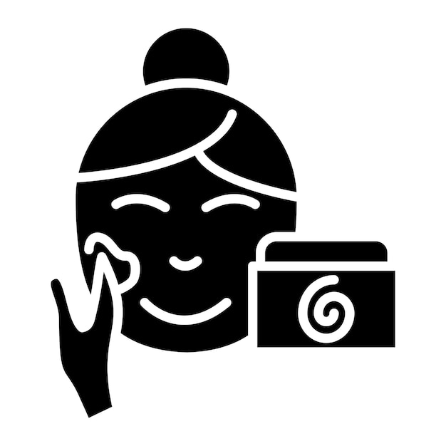 Tratamiento facial Glyph Ilustración en negro sólido