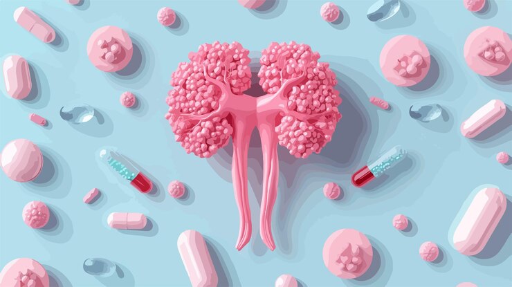 Vector tratamiento integral del cáncer de útero medicina para cuidar el cuerpo