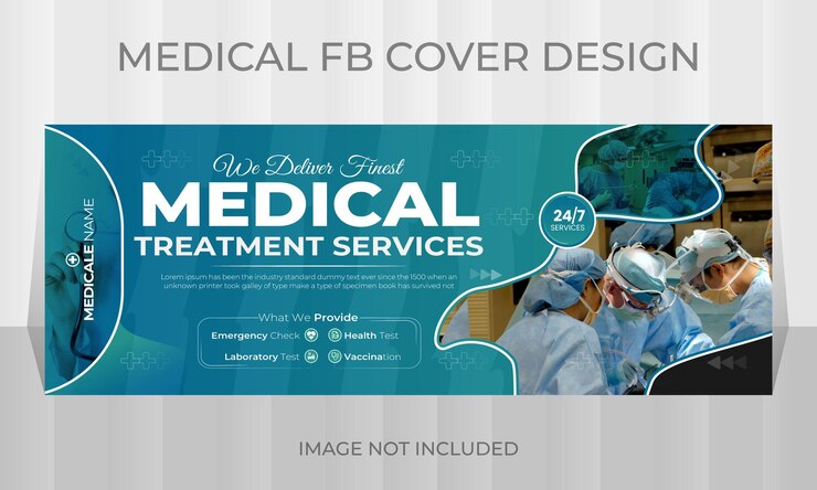 Tratamiento médico portada de redes sociales o plantilla de diseño de banner web